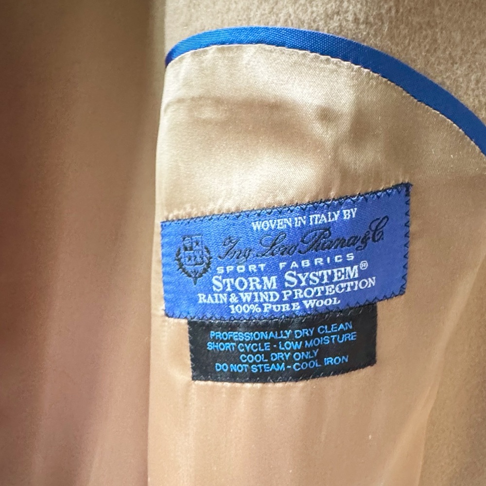 Loro Piana for Nordstrom Storm System Wool Overcoat Camel Tan 42R Made Italy - Picture 13 of 16